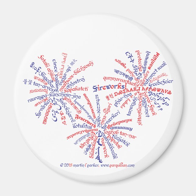 Imã Ímã de Fogos de Artifício Totalmente Americano (Frente)
