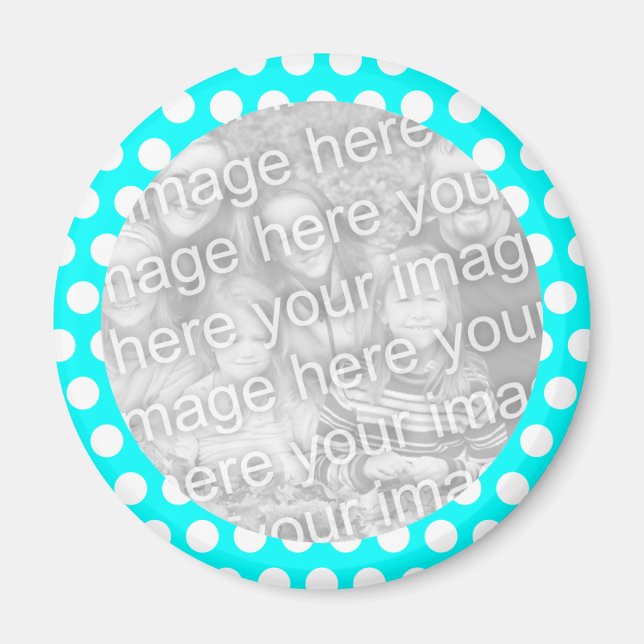 Imã Ímã de Foto com Moldura de Bolinhas (Frente)