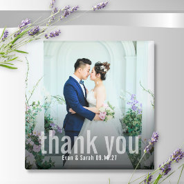 Imã Ímã de Foto de Casamento de Agradecimento Moderno