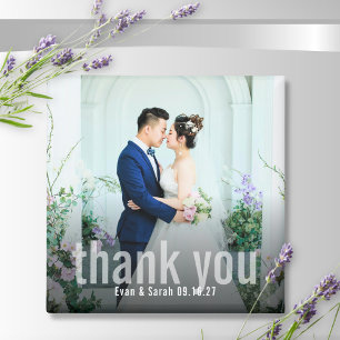 Imã Ímã de Foto de Casamento de Agradecimento Moderno