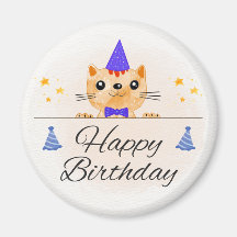 Ímã de Foto de Gato de Aniversário Fofo