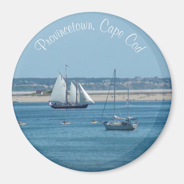 Imã Ímã de Foto de Sailboat Oceano Cape Cod Provinceto (Frente)