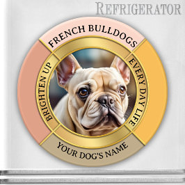 Imã Ímã de Foto em Moldura Dourada de Bulldog Francês