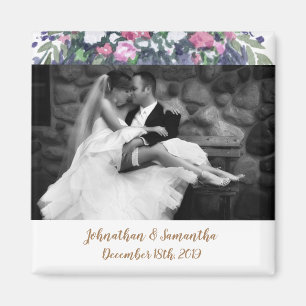 Imã Ímã de Foto Personalizado Casamento de Verão no Ca