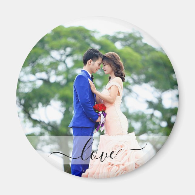 Imã Ímã de Foto Personalizado com Roteiro de Amor (Frente)