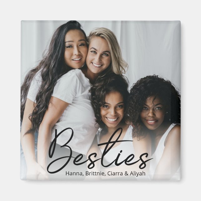 Imã Ímã de Foto Personalizado com Roteiro de Melhores  (Frente)