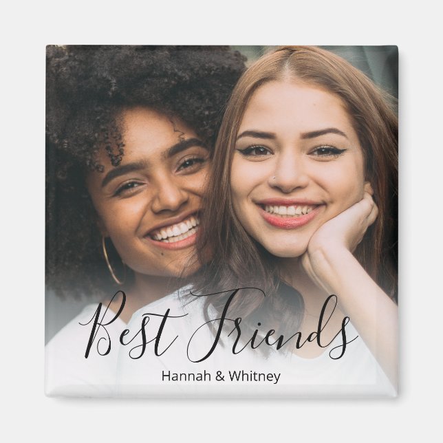 Imã Ímã de Foto Personalizado Melhores Amigos (Frente)