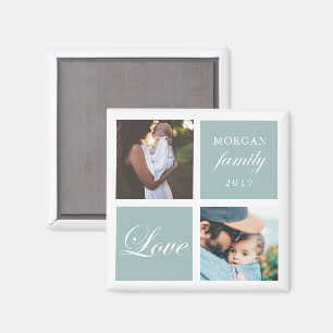 Imã Ímã de Foto Personalizado Pastel Amor Família