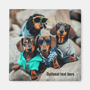 Imã Ímã de Gangue de Dachshund Legal Usando Óculos de