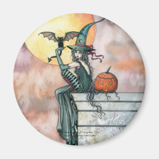 Imã Ímã de Gata Bruxa de Halloween por Molly Harrison
