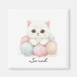 Imã Ímã de Gatinho de Tricô Personalizado