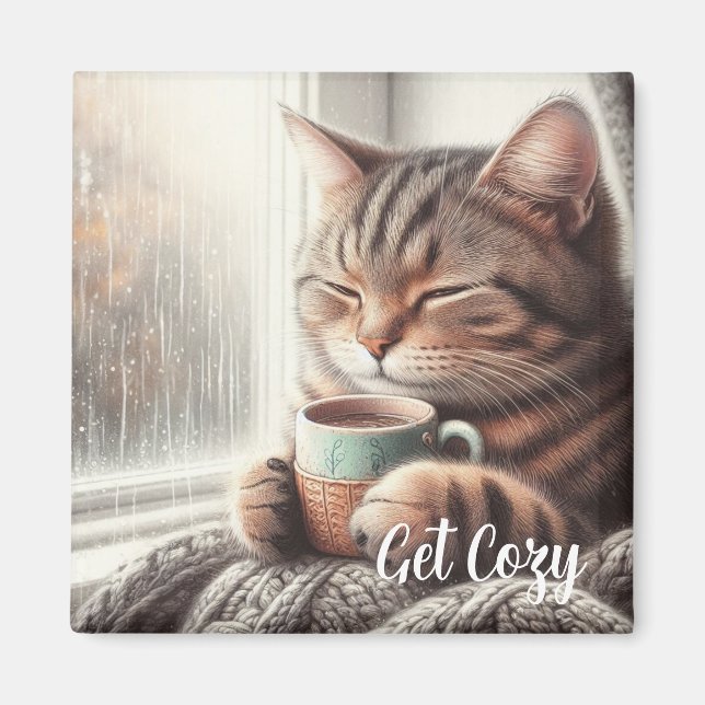 Imã Ímã de Gato Aconchegante (Frente)