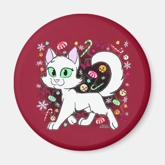 Imã Ímã de Gato de Natal (Vermelho)