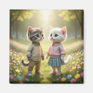 Imã Ímã de Gato Fofo da Primavera Tom & Luna Prado d