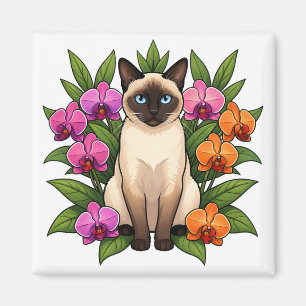 Imã ímã de gato siamês orquídea