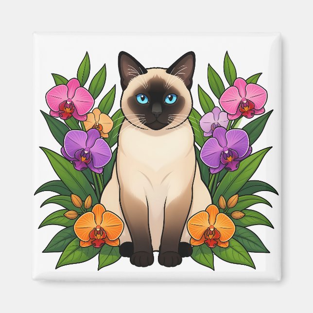 Imã ímã de gato siamês tropical (Frente)
