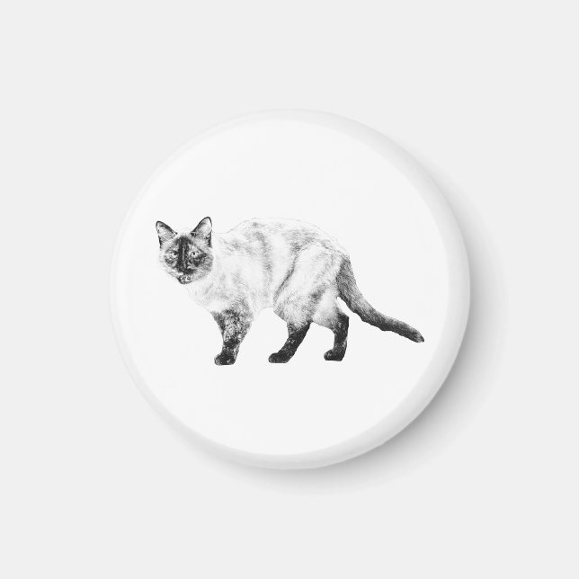 Imã Ímã de Gato Sombreado Fridge Pal (Frente)