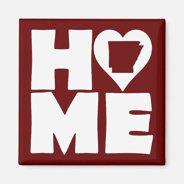 Imã Ímã de Geladeira Arkansas Home Heart State (Frente)