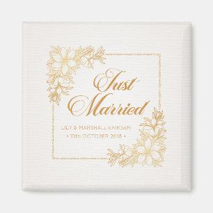 Imã Ímã de Geladeira Casamento Elegante Recém-Casados