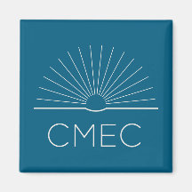 Ímã de Geladeira CMEC - quadrado, turquesa com bra