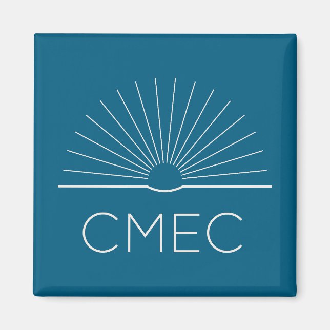 Imã Ímã de Geladeira CMEC - quadrado, turquesa com bra (Frente)