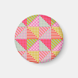 Imã Ímã de Geladeira Colorido com Remendo Geométrico