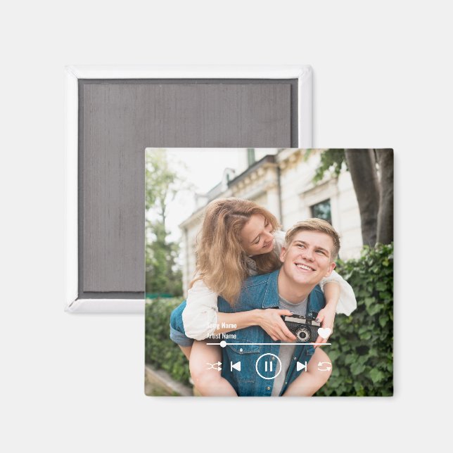 Imã Ímã de Geladeira com Foto Personalizada e Música p (Front/Back)