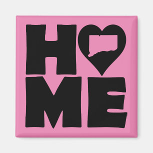 Imã Ímã de Geladeira Connecticut Home Heart State