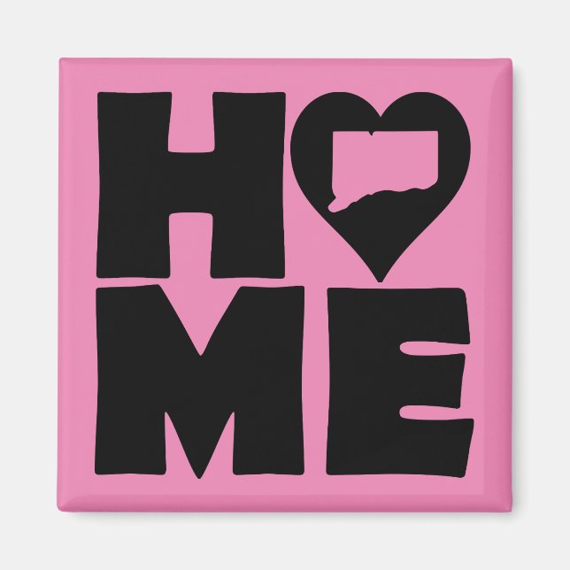 Imã Ímã de Geladeira Connecticut Home Heart State (Frente)