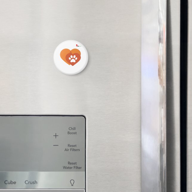 Imã Ímã de Geladeira Coração com Pegada de Pata Minima (In Situ (Fridge))