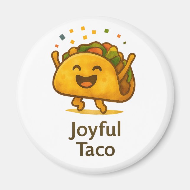 Imã Ímã de Geladeira Cute Taco | Presente Divertido pa (Frente)