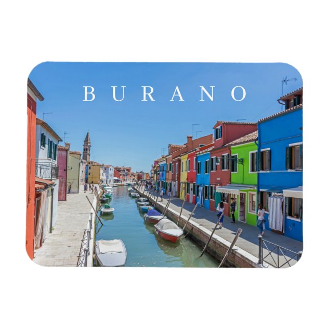 Ímã Imã de geladeira de canal de Venice Burano (Horizontal)