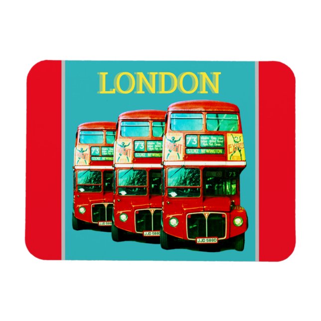 Ímã Imã de geladeira de ônibus de Londres (Horizontal)