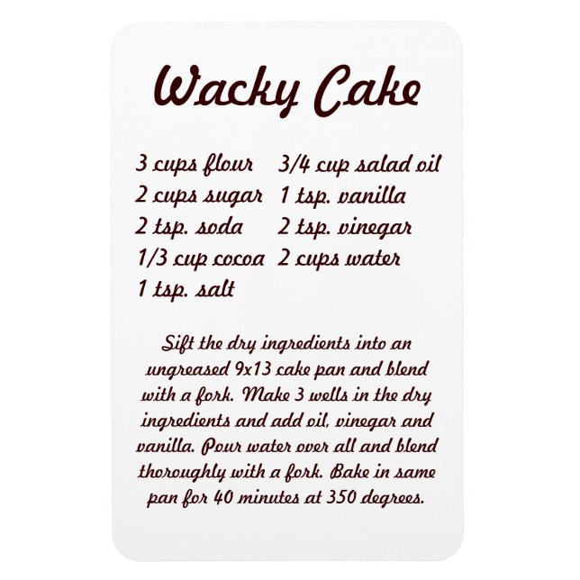 Ímã Imã de geladeira de recebimento de bolos de wacky (Vertical)