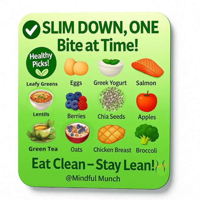 Imã  Ímã de Geladeira de Suporte à Perda de Peso ⚖️ (🥗Make mindful choices easier with this daily fridge guide to fat-burning foods.)