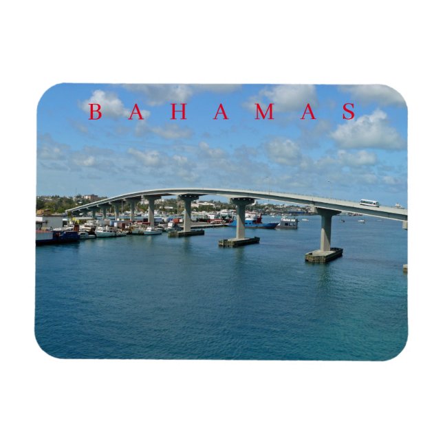Ímã Imã de geladeira de visão da ponte da Ilha Bahamas (Horizontal)