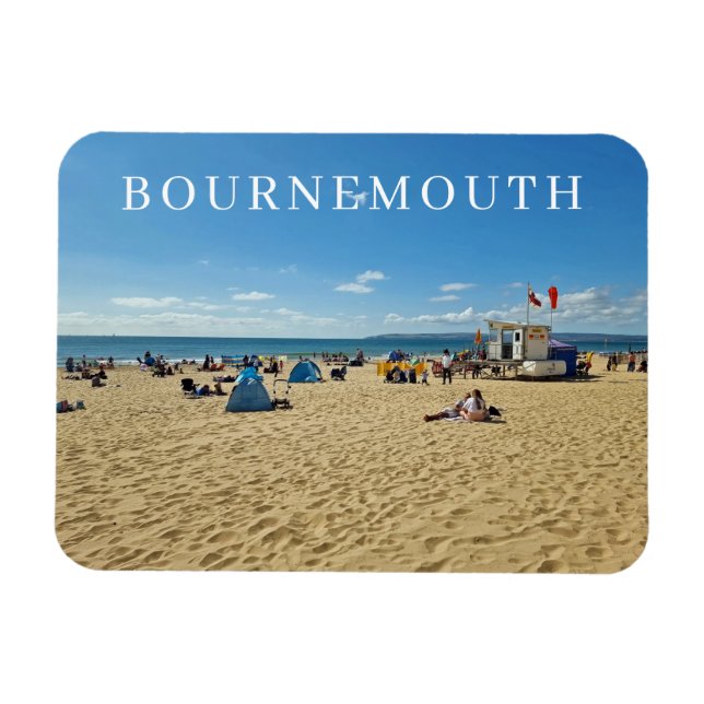 Ímã Imã de geladeira de visão de praia Bournemouth (Horizontal)