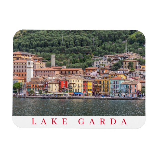 Ímã Imã de geladeira de vista da aldeia Lake Garda (Horizontal)