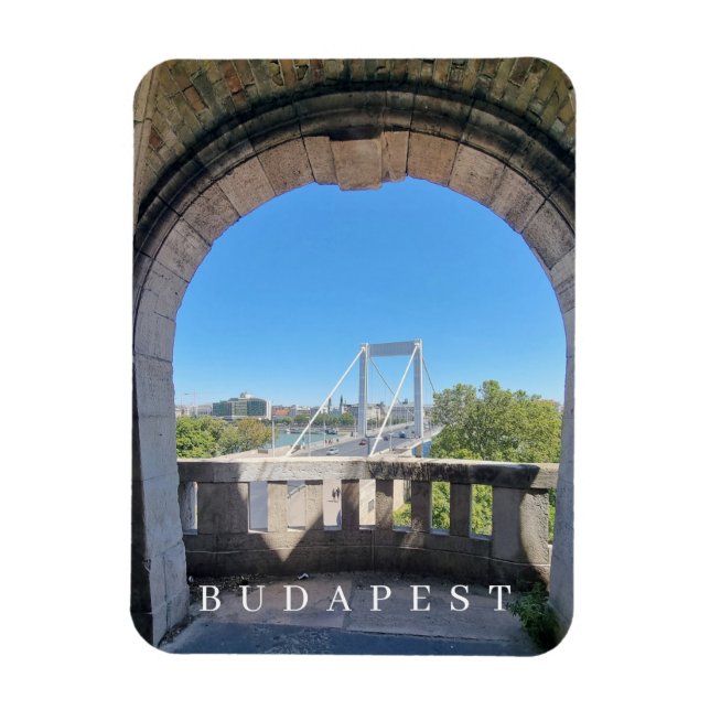Ímã Imã de geladeira de vista da Ponte de Budapest Eli (Vertical)