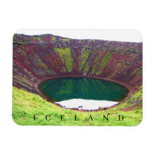 Ímã Imã de geladeira de vista de Kerid Crater da Islân