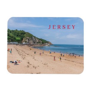 Ímã Imã de geladeira de vista de praia de Jersey Greve