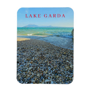 Ímã Imã de geladeira de vista de praia em lago Garda