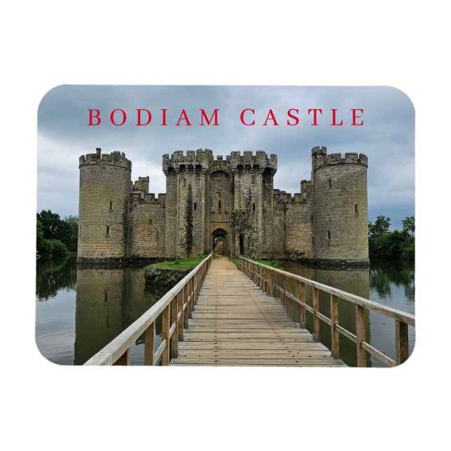 Ímã Imã de geladeira de vista do Castelo de Bodiam (Horizontal)