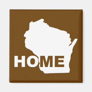 Imã Ímã de Geladeira de Wisconsin Casa Fora do Estado