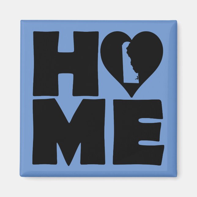 Imã Ímã de Geladeira Delaware Home Heart State (Frente)