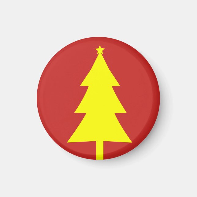 Imã Ímã de Geladeira Divertido de Árvore de Natal de A (Frente)