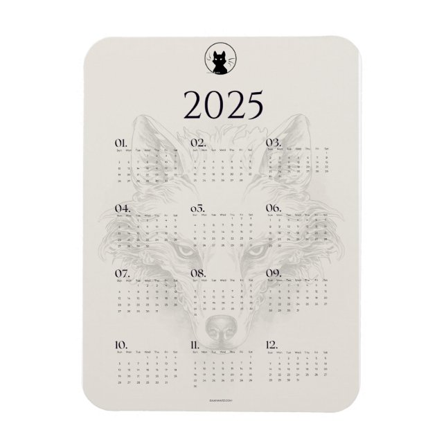 Ímã imã de geladeira do Calendário 2025 (Vertical)