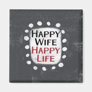 Imã Ímã de Geladeira Feliz Esposa Feliz Vida