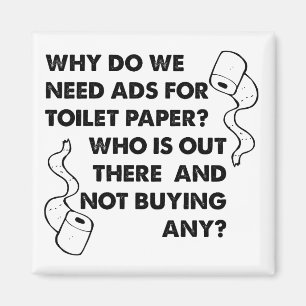 Imã Ímã de Geladeira Funny Anúncios de Papel Higiênico