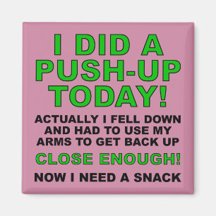Imã Ímã de Geladeira Funny Fridge Magnet Fez uma Flexã